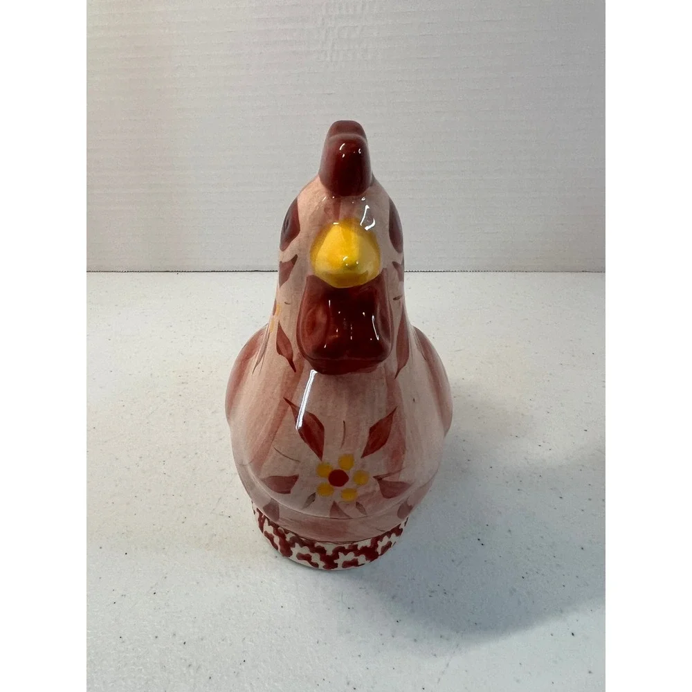 Temp-tations Old‎ World Ceramic Hen Rooster Sponge Holder Cranberry Red Pink